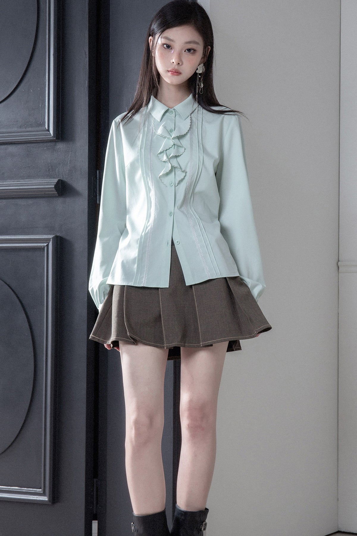 Wave Ruffle Ruffled Edge Shirt