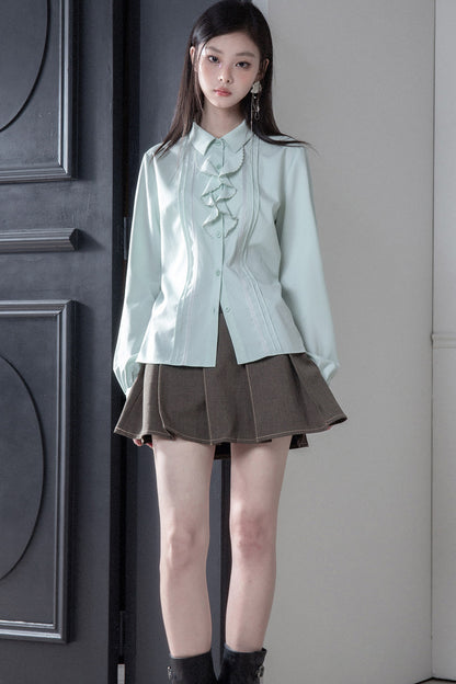 Wave Ruffle Ruffled Edge Shirt