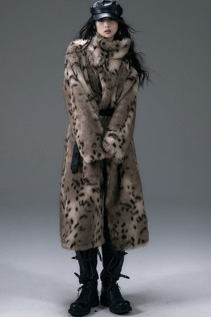 Reversible Suede Leopard Fur Coat