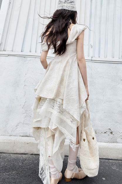 Sculpture-Like Twisted Collar Two-Piece Set-Up