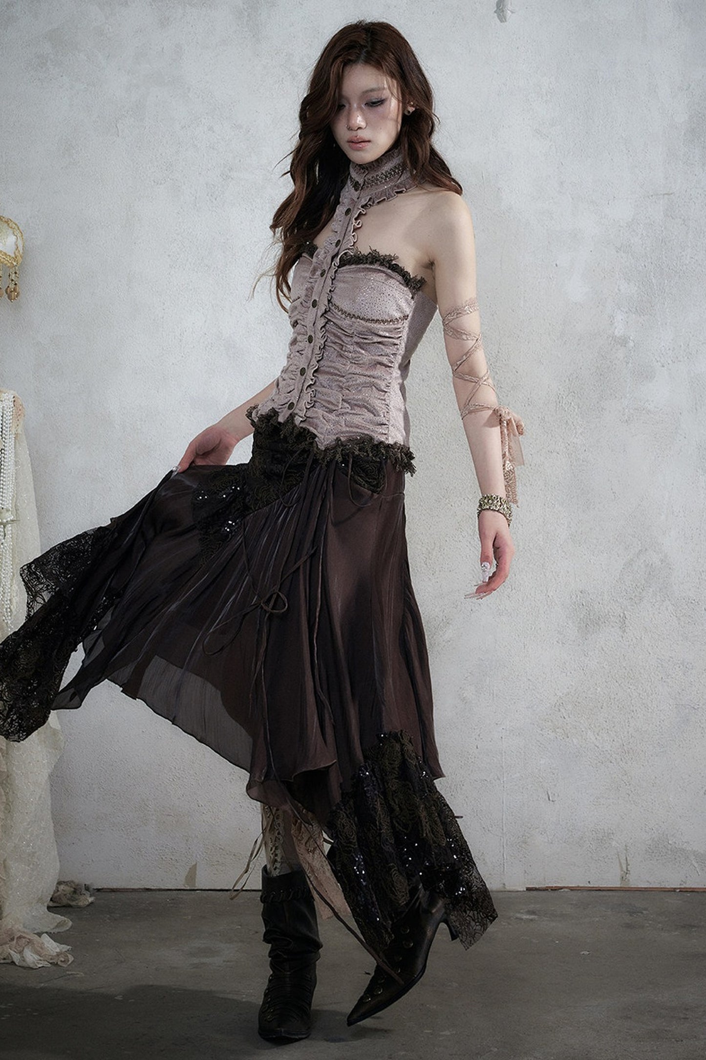 Baroque Velvet Lace Top