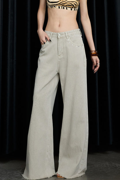 Desert Star Rhinestone Wide-Leg Jeans