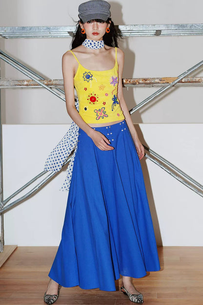 Rhinestone A-Line Skirt