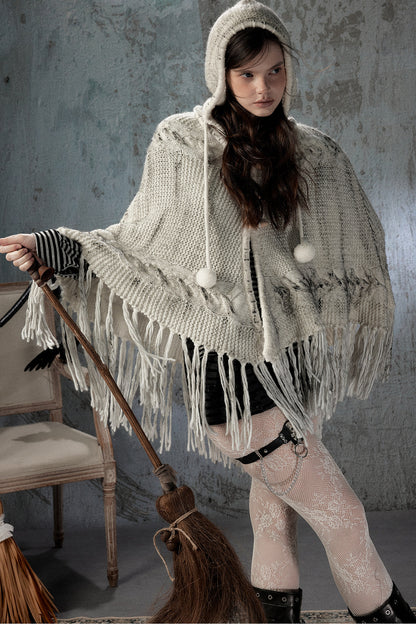 Knitted Hooded Cape