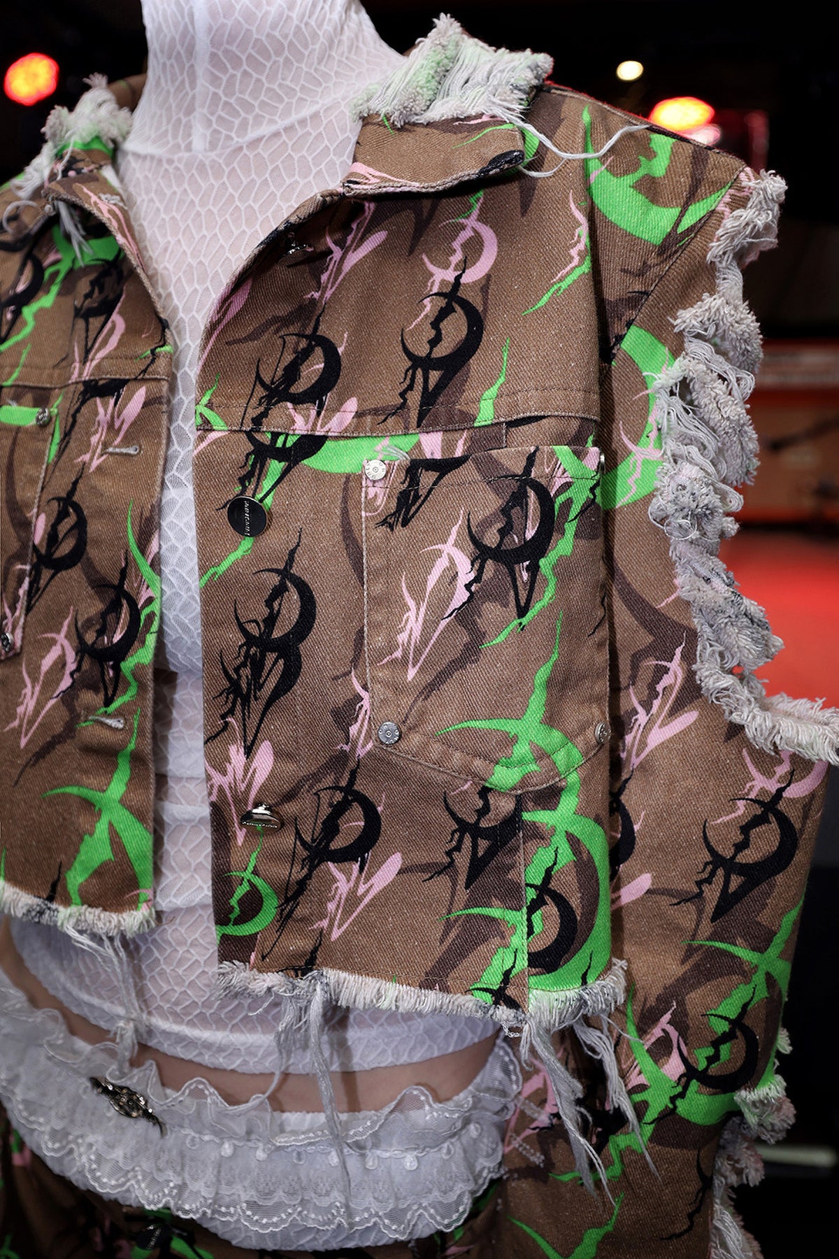 Y2K Camouflage Metal Studded Jacket