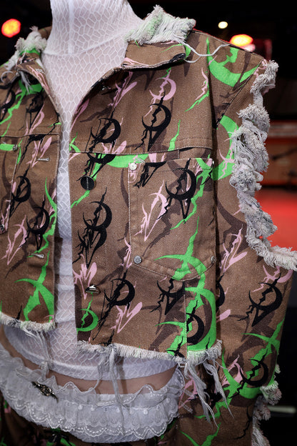 Y2K Camouflage Metal Studded Jacket
