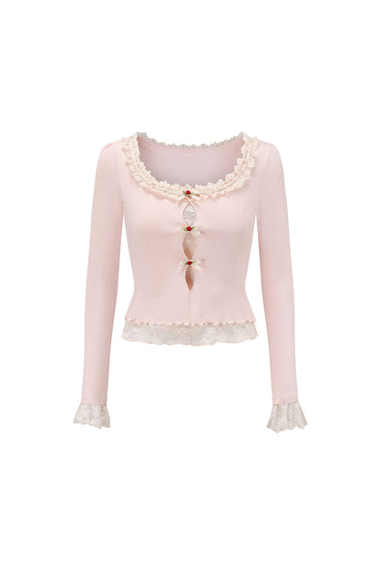 Berry Knit Top, Patchwork Skirt and Jacket Set-Up