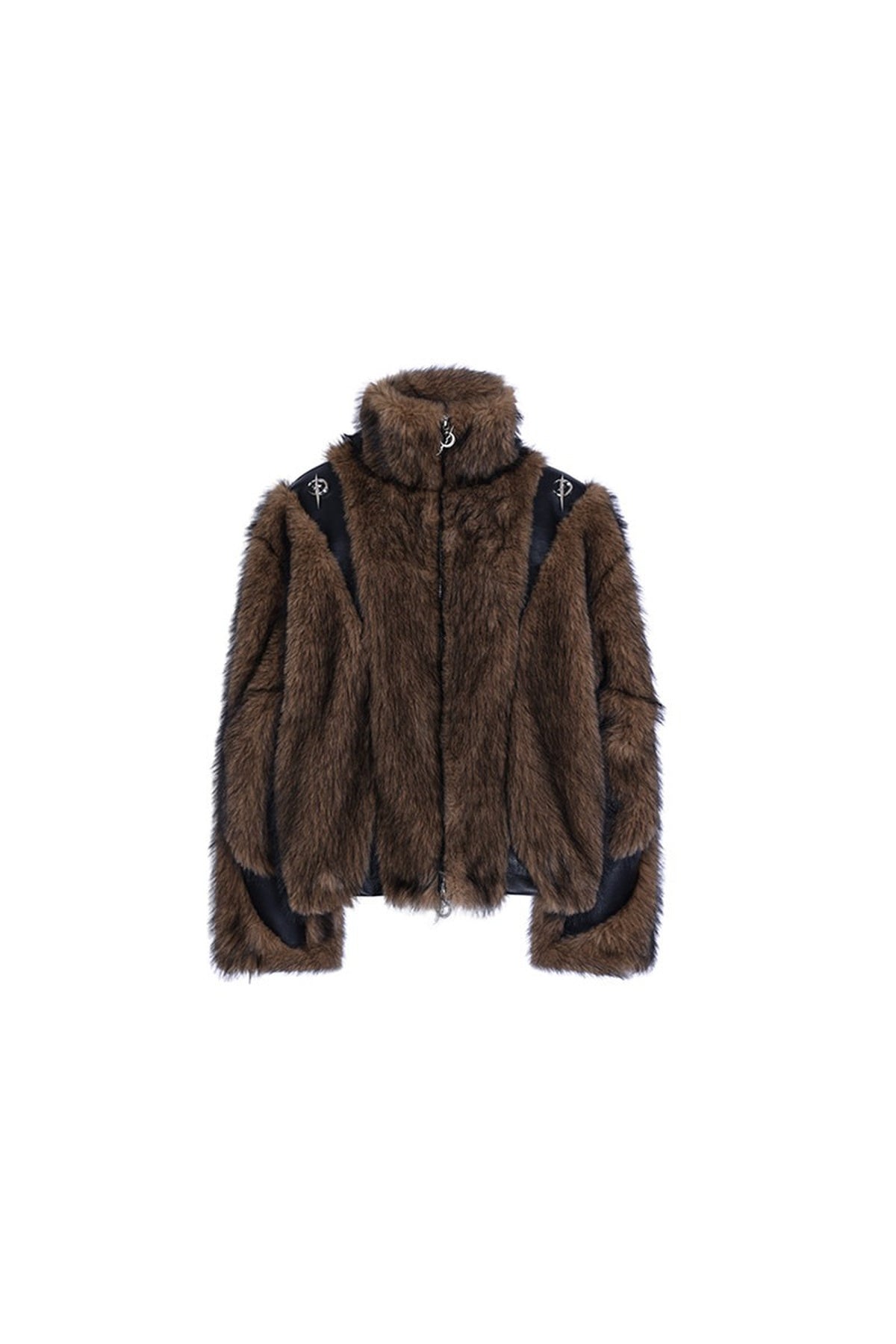 Y2K Leather Spliced Fur Jacket