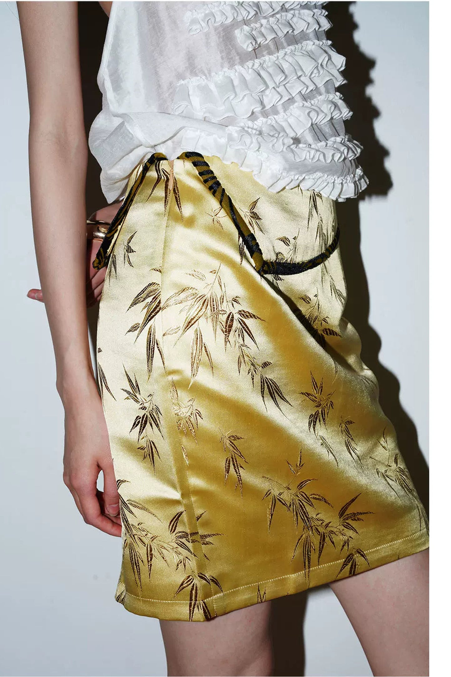 Bamboo Leaf Jacquard Skirt