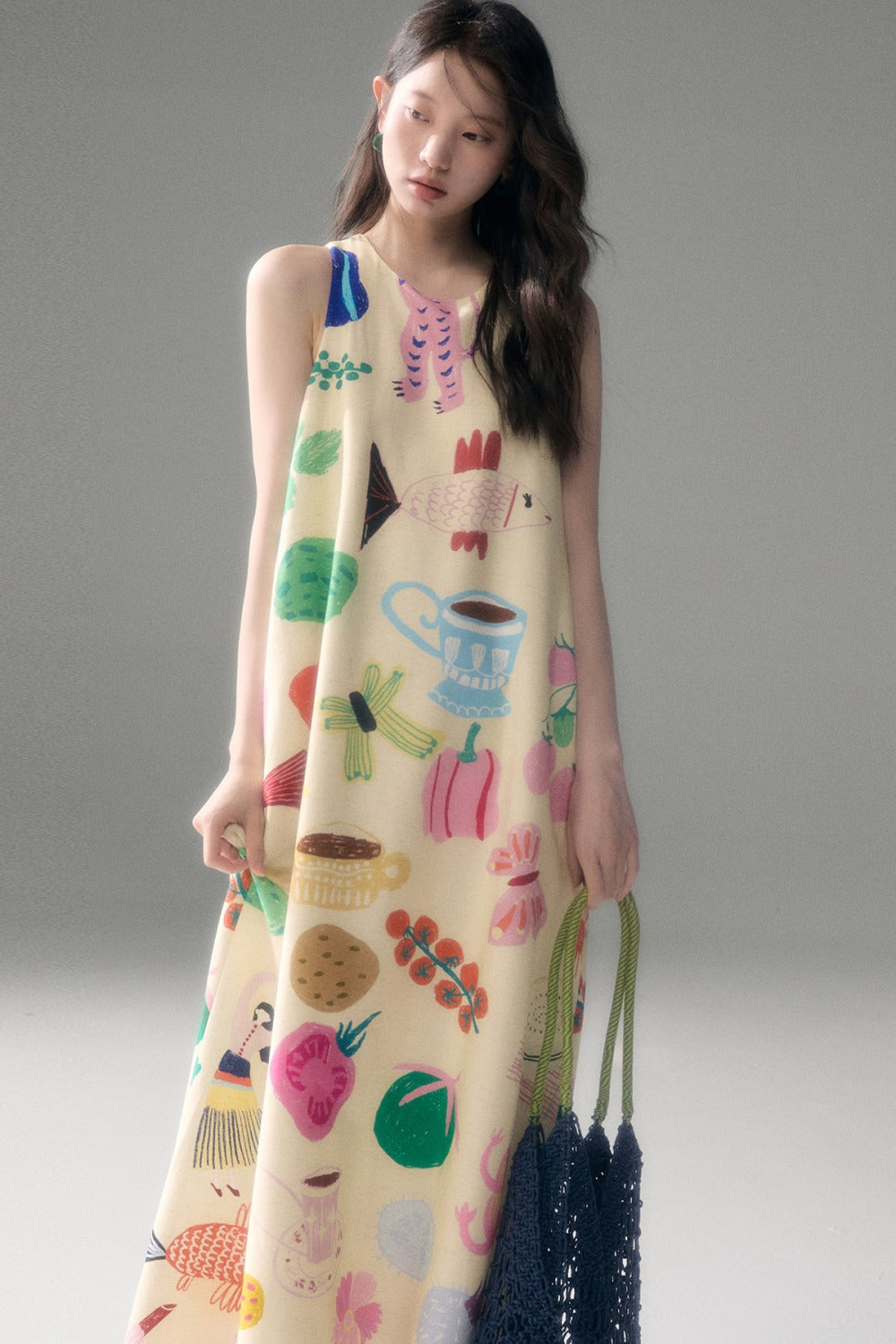 Qianshan Hand-Painted Tank Dress
