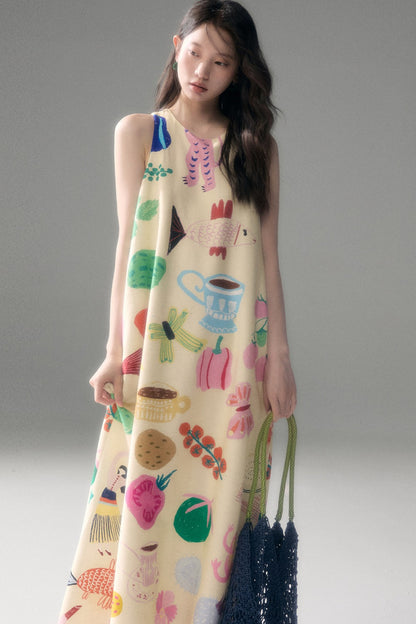 Qianshan Hand-Painted Tank Dress
