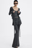 Mattschwarze Strickjacke