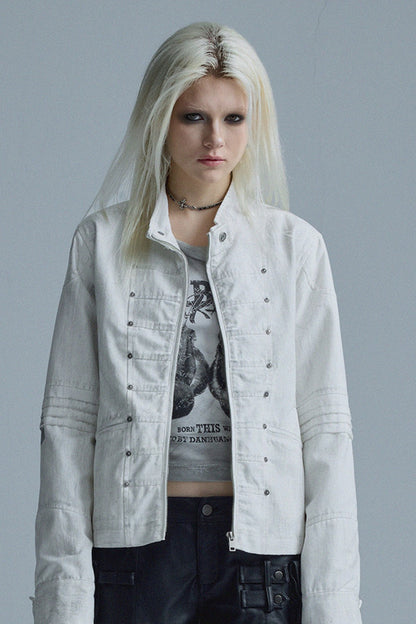 Textured Metal Buckle Jacket