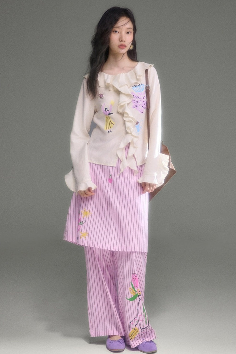 Holiday Striped Long-Sleeve Shirt and Pants Set-Up