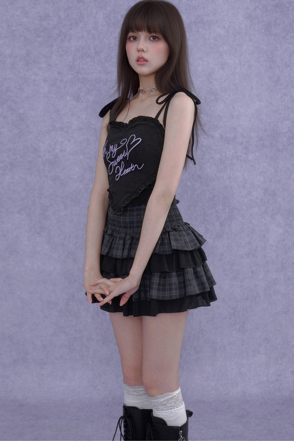 Sweet Cool 3D Heart Camisole Set-Up