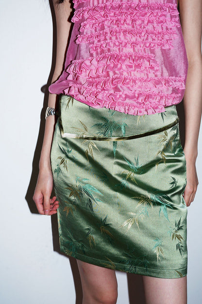 Bamboo Leaf Jacquard Skirt