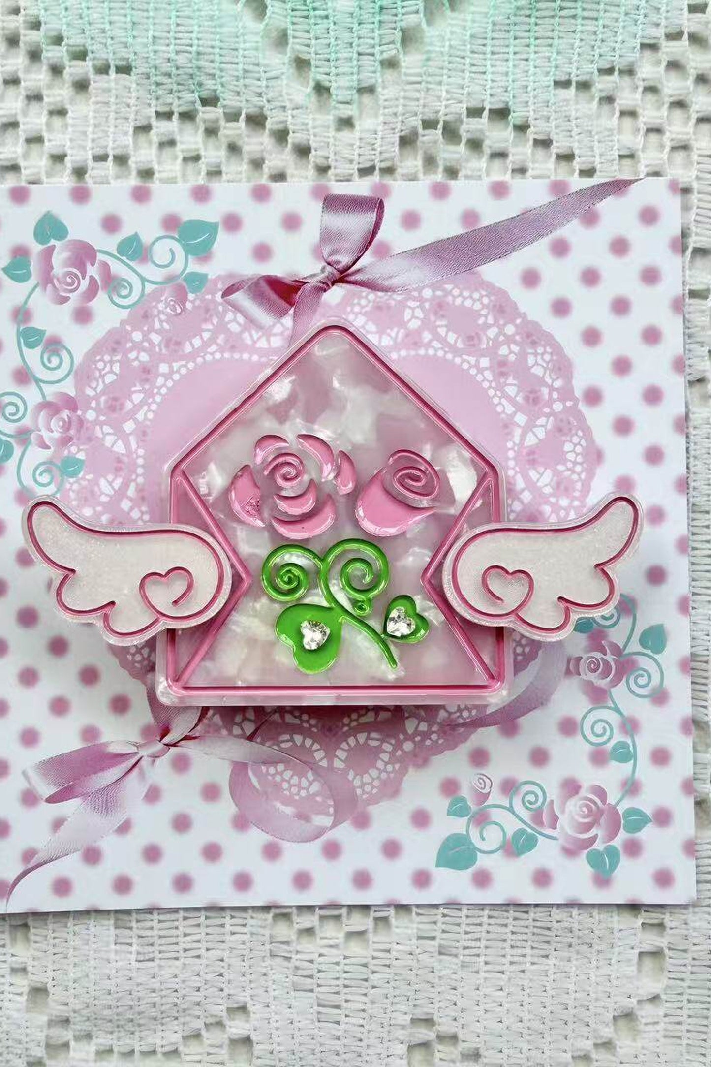 Rose Love Letter Envelope Hair Clip