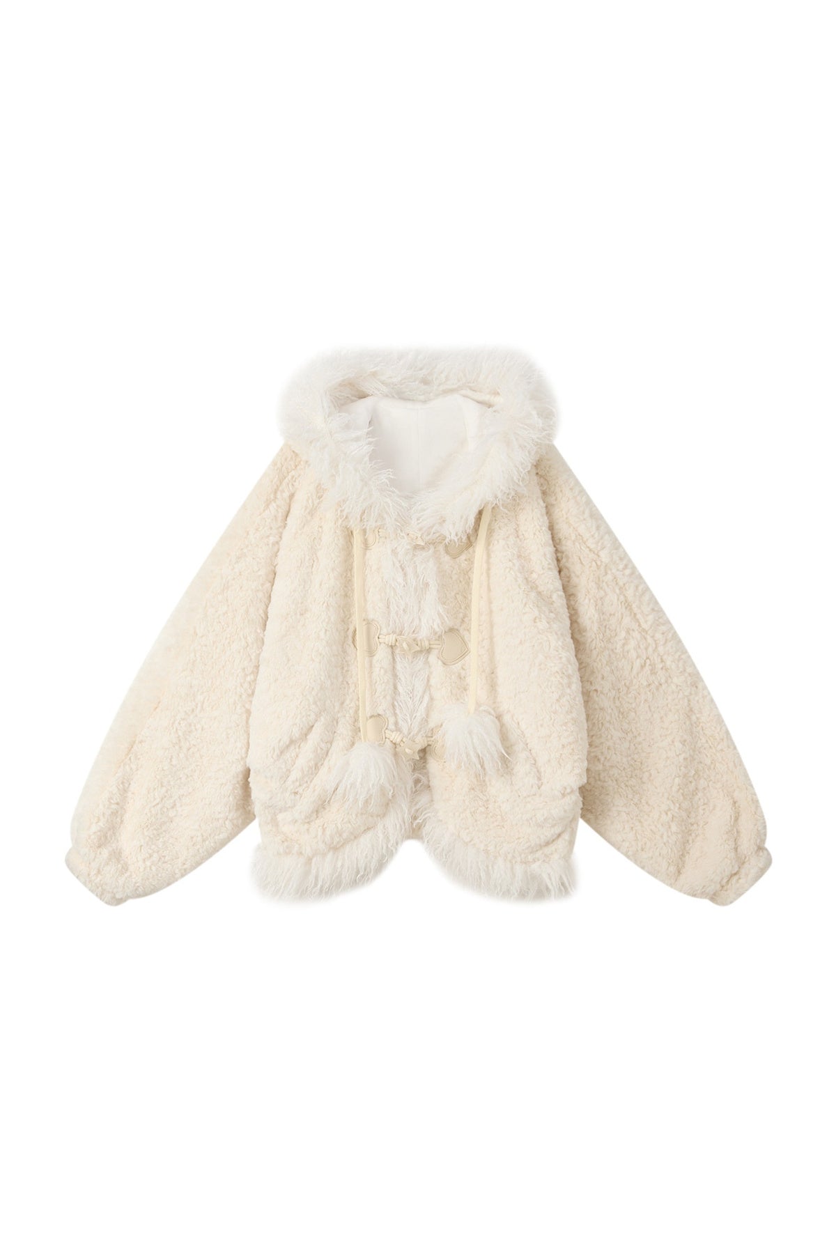 Hooded Plaid Fur Collar Jacket