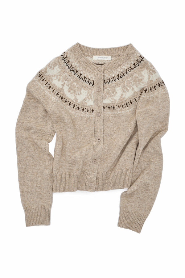 Fair Isle Cat Jacquard Cardigan