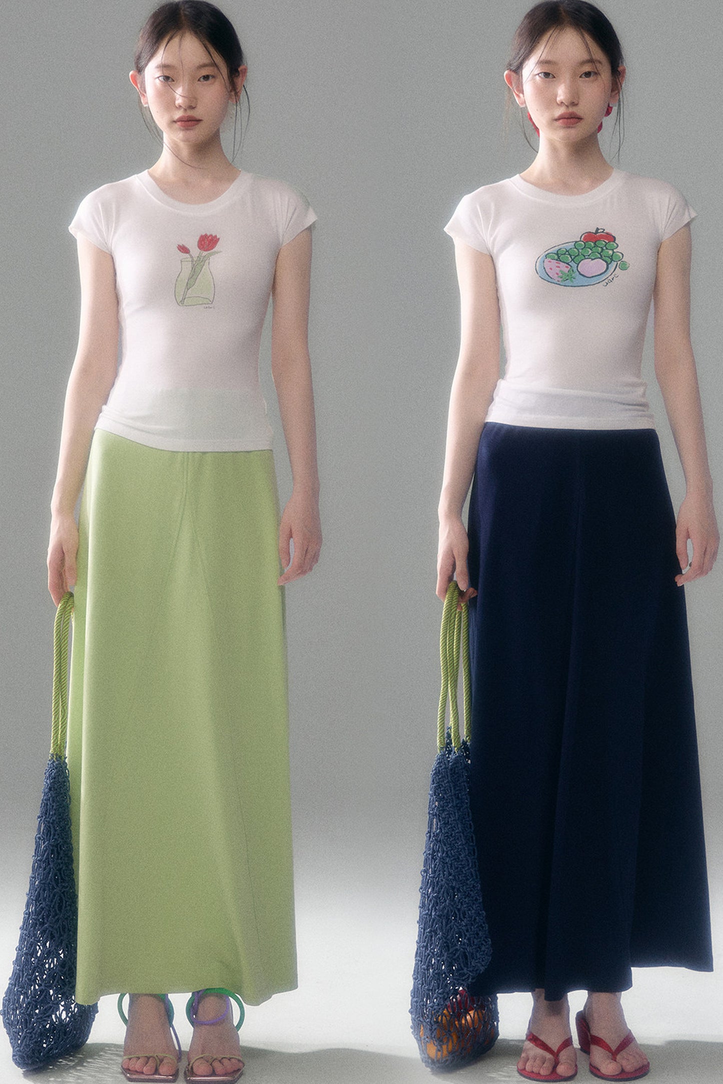 Cotton Blend A-Line Skirt