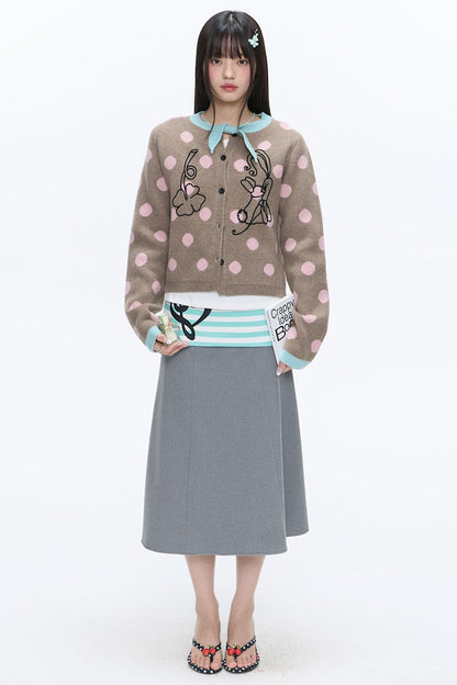 Mint Green Polka Dot Cardigan