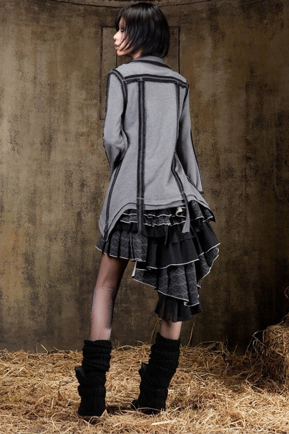 Two-Way Raw Edge Outerwear Shirt