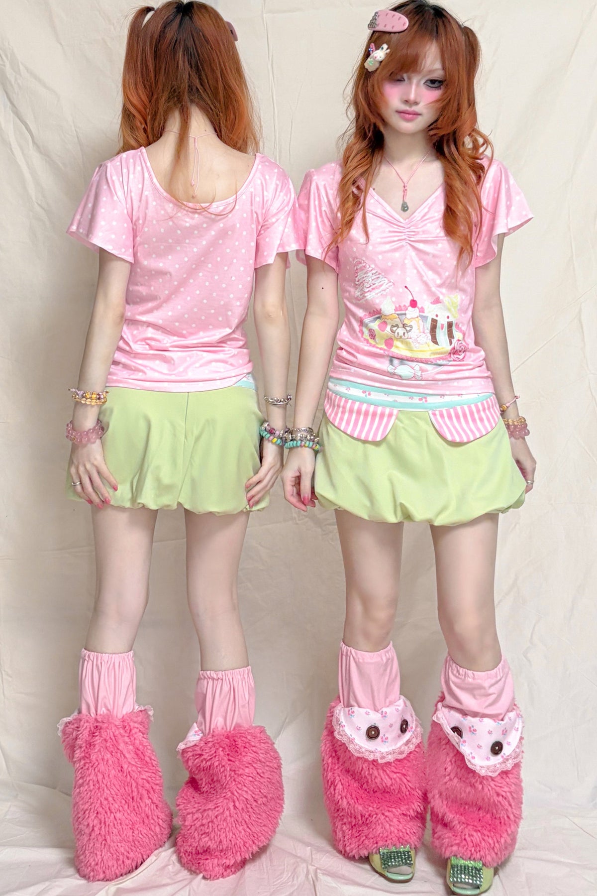 Strawberry Banana Boat Polka Dot Short-Sleeved T-shirt