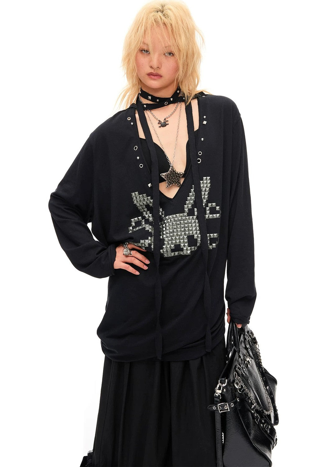 Studded Rabbit Skull Top