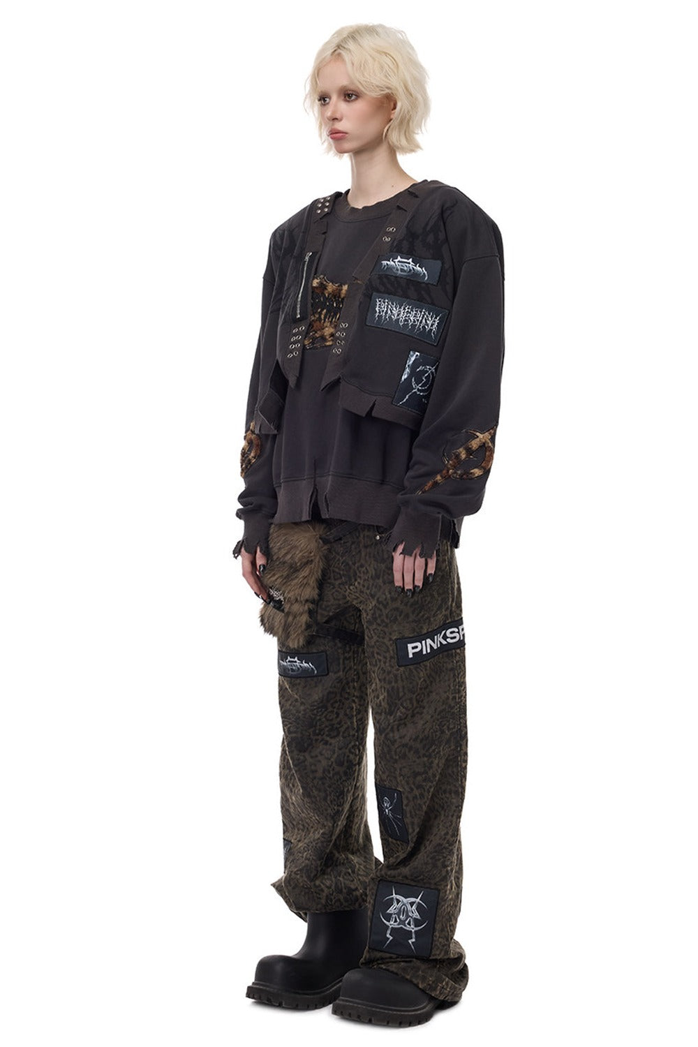 Leopard Patch Embroidery Sweatshirt