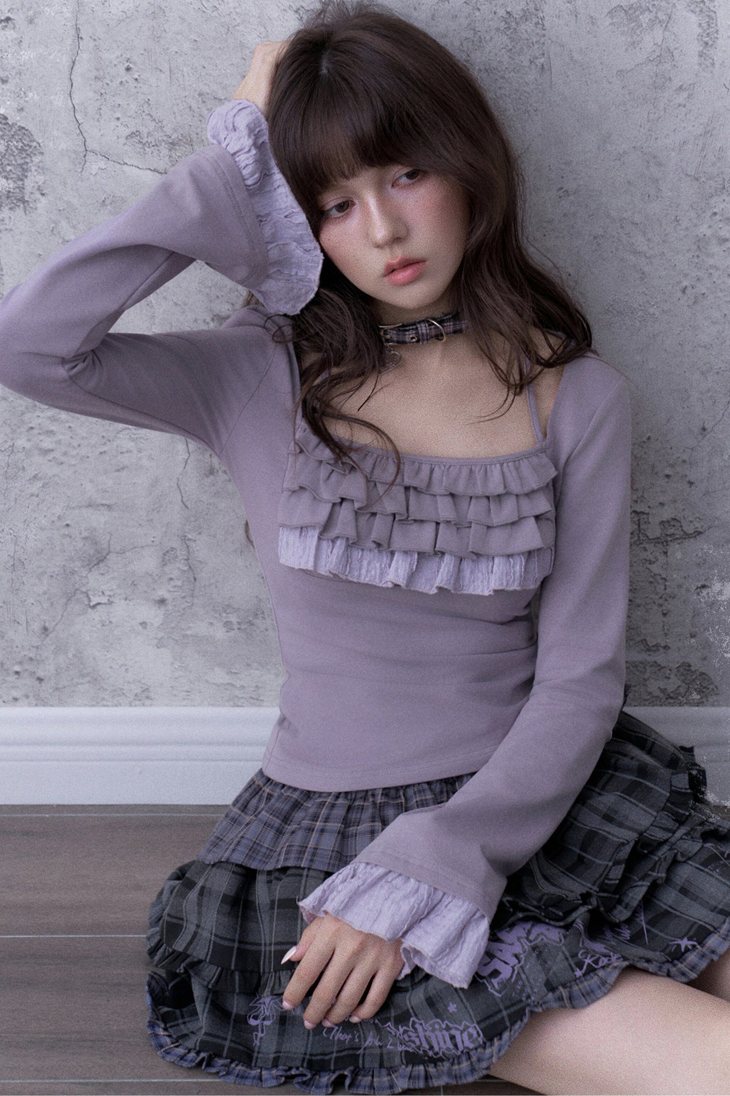 Light Purple Ruffled Top