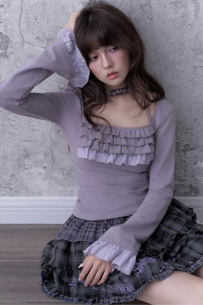 Light Purple Ruffled Top