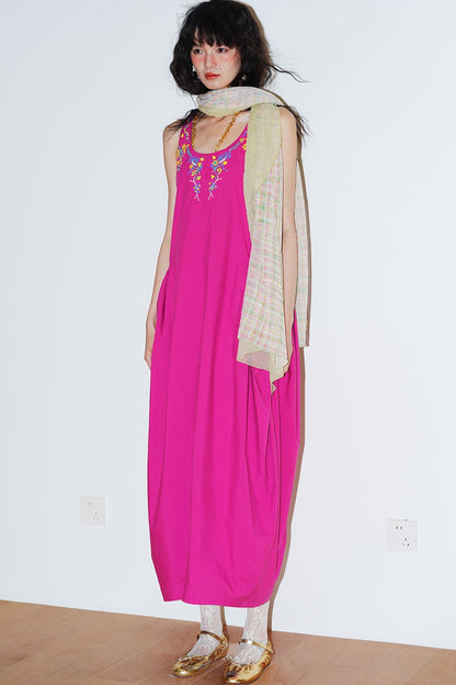 Heavy Beaded Cotton Dress