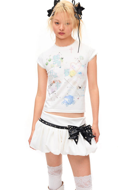 Dreams Lace Print T-Shirt