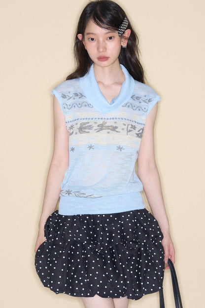 Bunny Fair Isle Knit Vest
