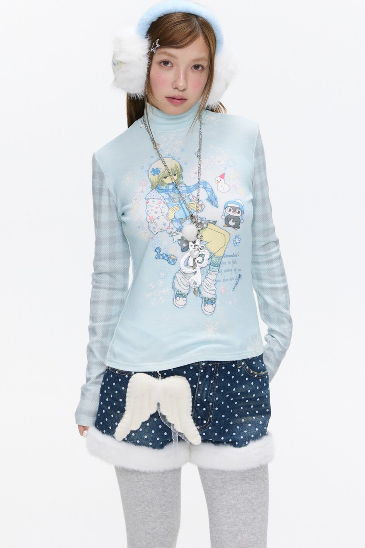 Octopus Grass Half-Turtleneck Top