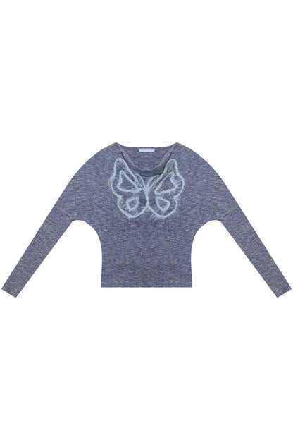 Butterfly Embroidery Base Layer Knit