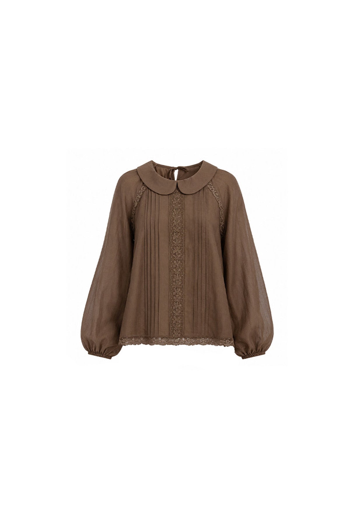Floral Lace Patchwork Doll Collar Shirt