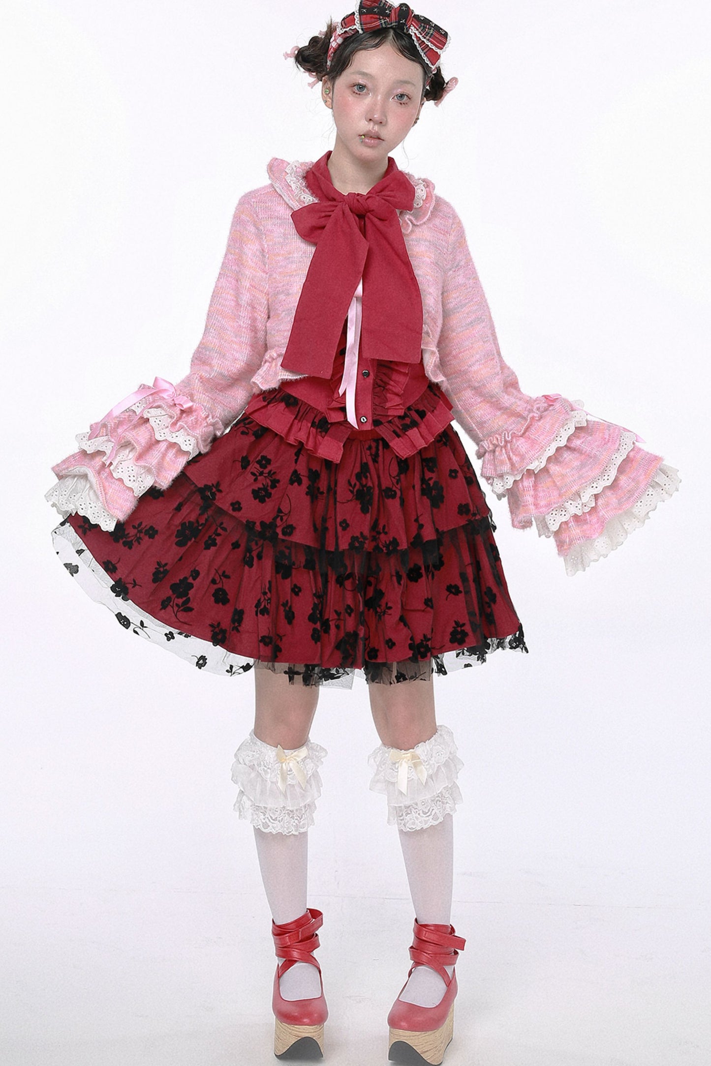 Pink Lolita Ruffle Knit Coat
