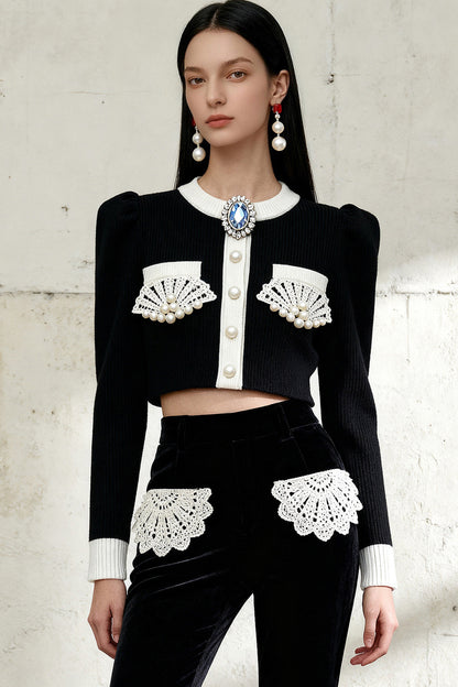 Round Neck Knit Top and Pants Set-Up