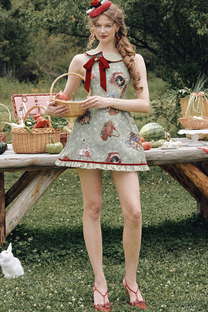 Berry Basket Floral Short Dress