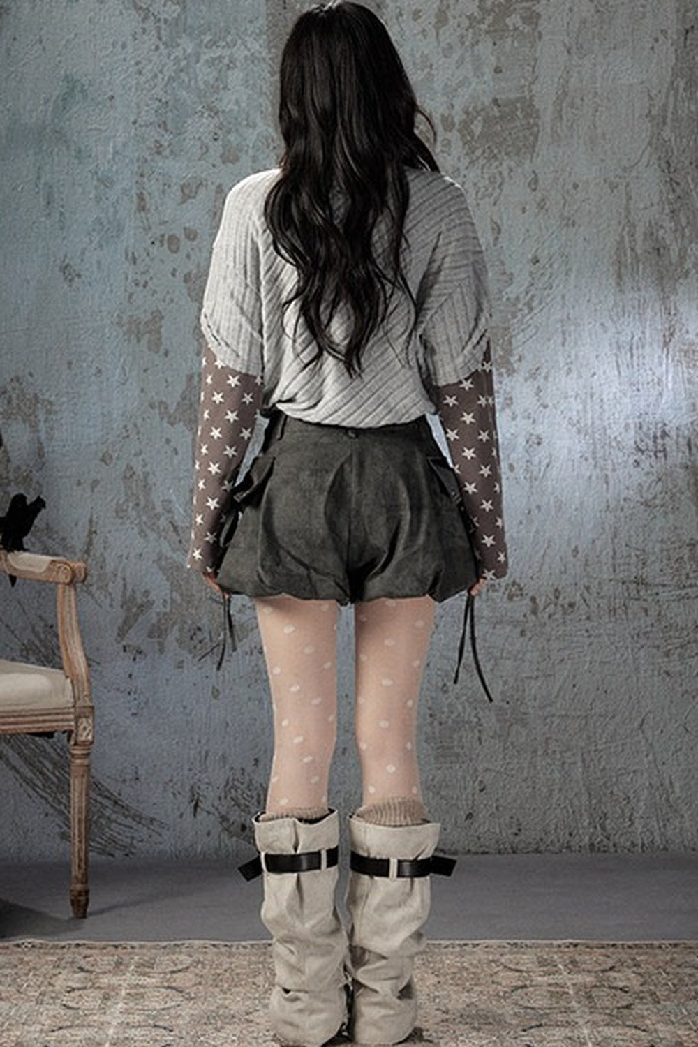 Asymmetrical Star Patchwork Long-Sleeve T-Shirt