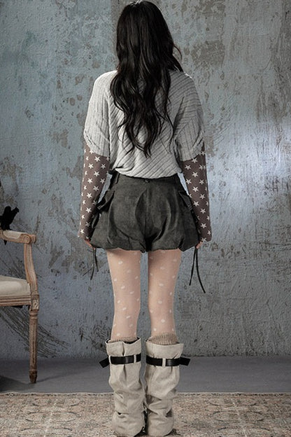 Asymmetrical Star Patchwork Long-Sleeve T-Shirt