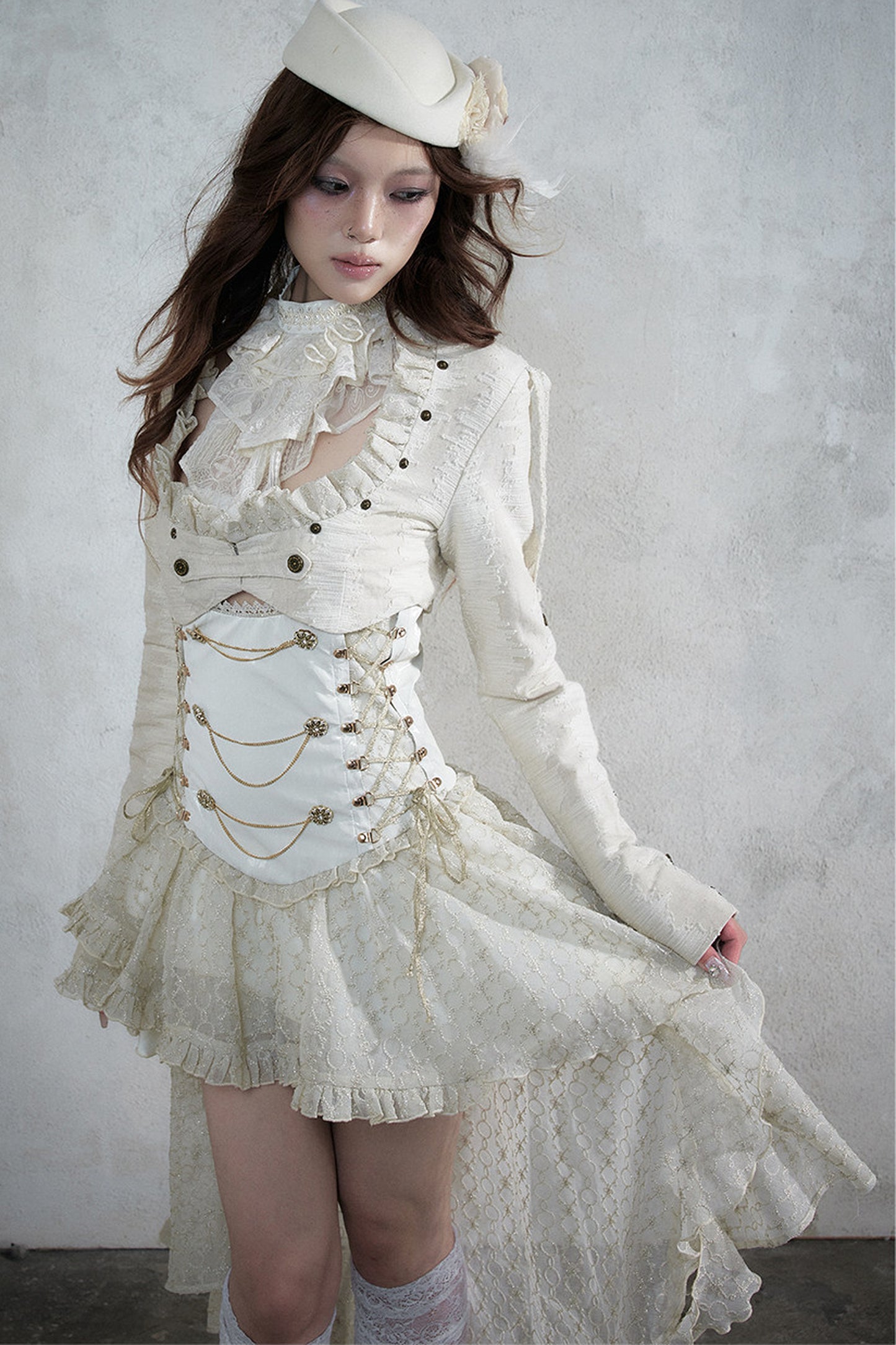 Victorian Lace Asymmetrical Dress Set-Up