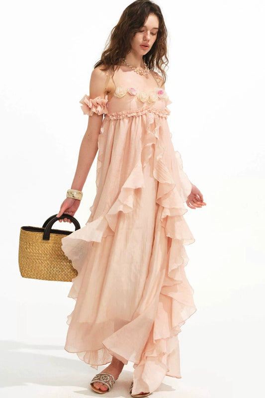 Vintage Tencel Rose Dress