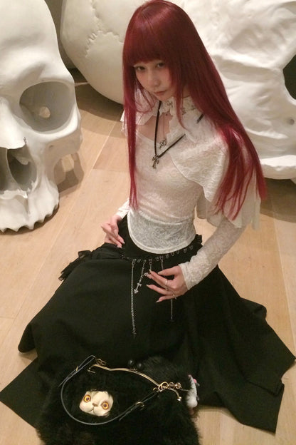 Lace Feather Bolero And Camisole Set-Up