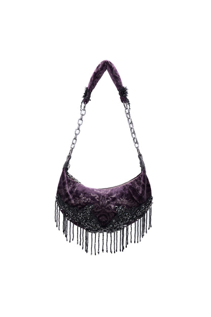 Gothic Sparkling Tassel Handheld Shoulder Handbag