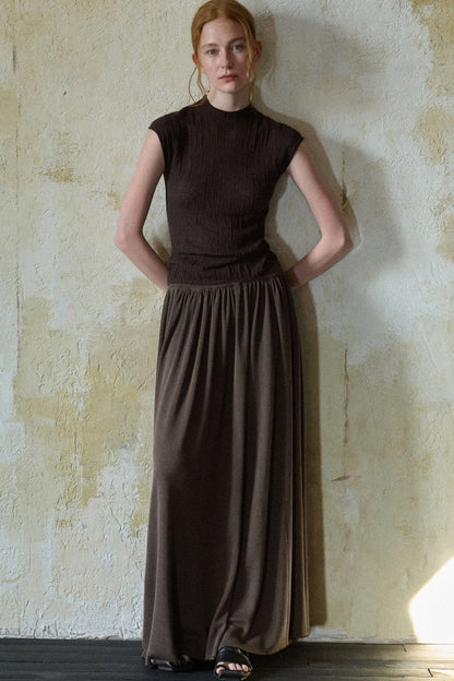 Coffee Tencel Knitted Top