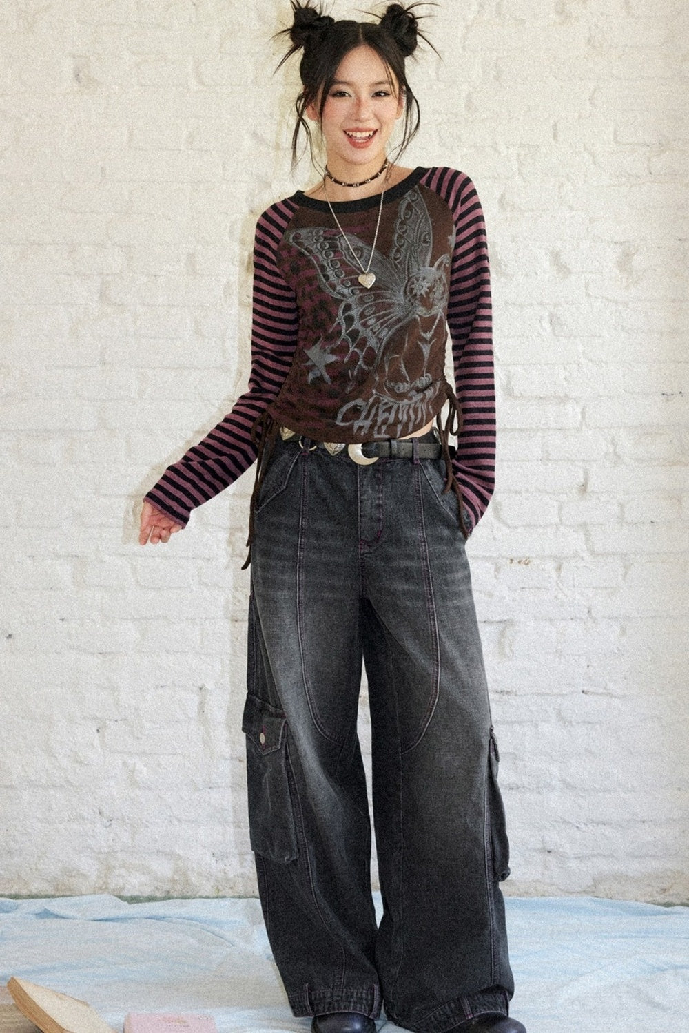 Vintage Wide-Leg Cargo Jeans