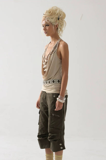 Retro Distressed Flared Pants