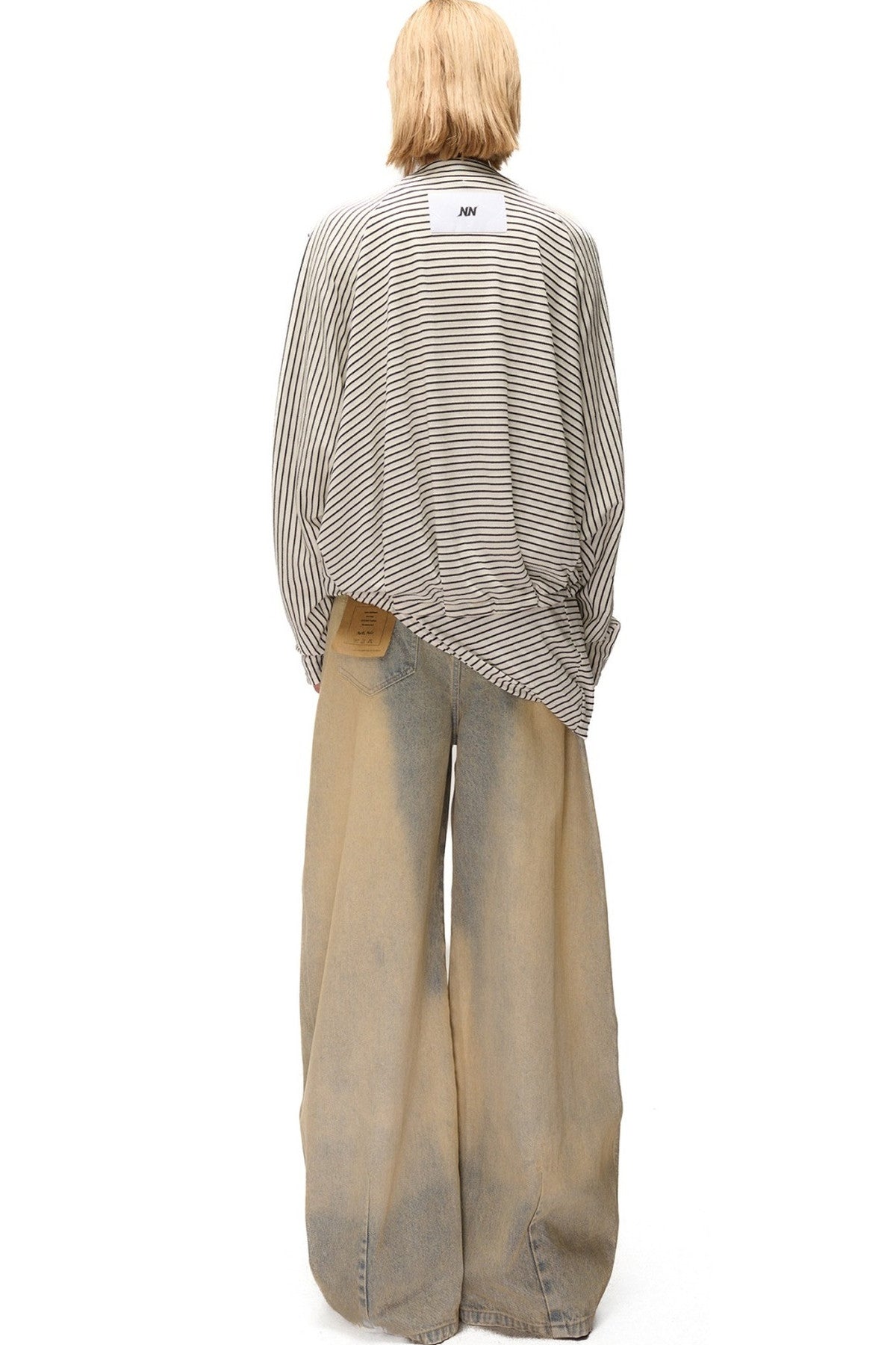 Wide-Leg Washed Vintage Scimitar Jeans